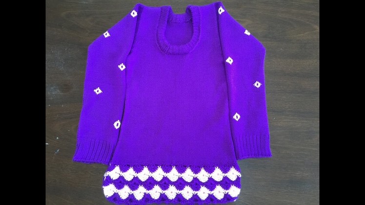 Sweater knitting pattern - girl knitted sweater
