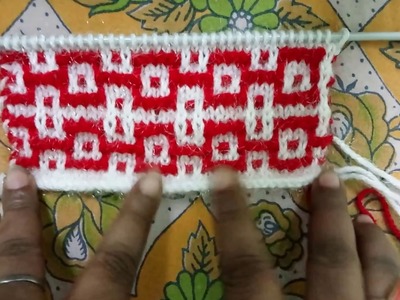 दो कलर का बुनाई डिज़ाइन | Two color knitting pattern No. 3