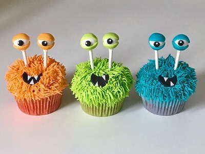 Cake decorating tutorials - how to make little monsters cupcakes - Sugarella Sweets