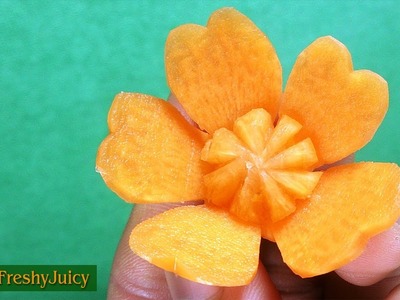 Carrot Flower Carving Garnish - How To Make Carrot Butterfly Petals Shape