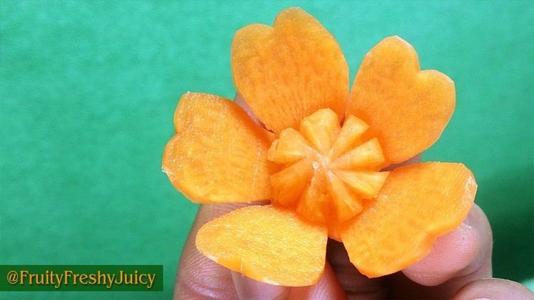 Carrot Flower Carving Garnish - How To Make Carrot Butterfly Petals Shape