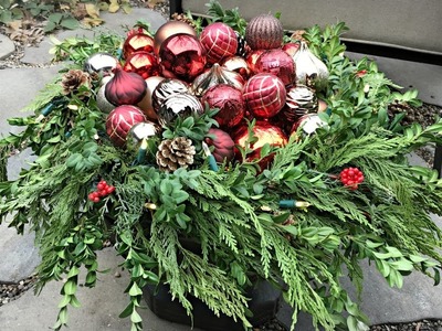 Christmas Ornament Planters - How To Decorate Your Planters For Christmas - Outdoor Decorating