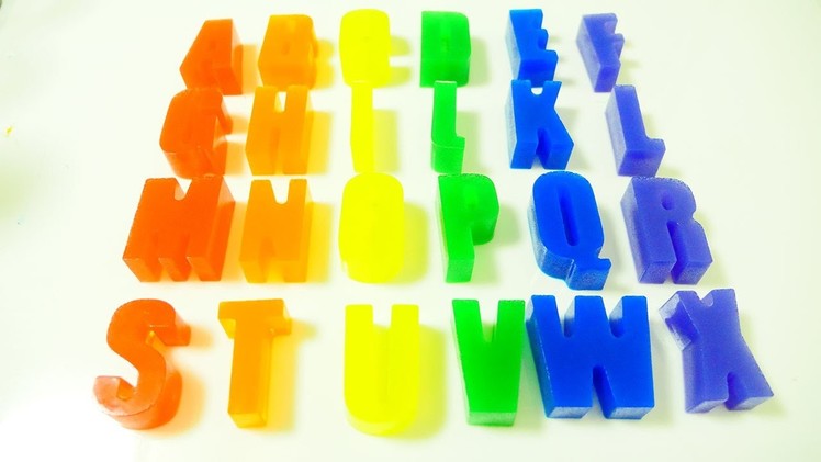 DIY How to make rainbow gummy alphabet Color Jelly Gummy Pudding Learn Colors