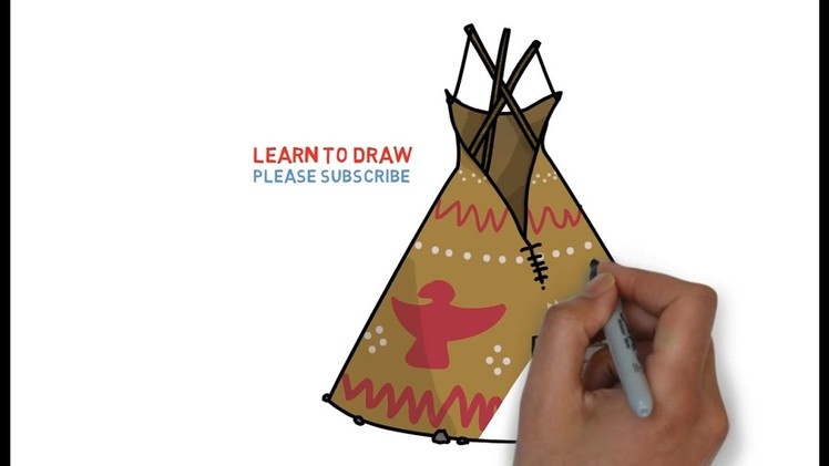 Easy Step For Kids How To Draw a American Indian Wigwam