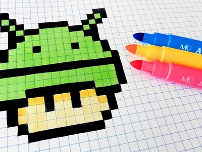 Handmade Pixel Art - How To Draw Android Mushroom #pixelart