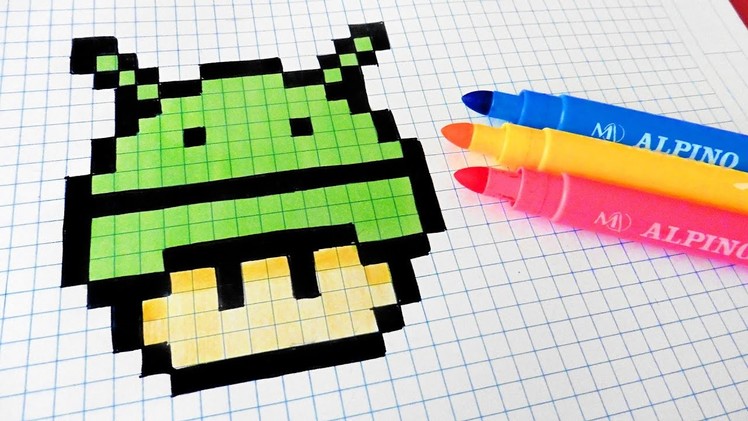 Handmade Pixel Art - How To Draw Android Mushroom #pixelart