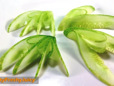 How To Carve Cucumber For Good Designs - Cucumber Cutting & Carving Garnish