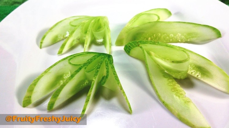 How To Carve Cucumber For Good Designs - Cucumber Cutting & Carving Garnish