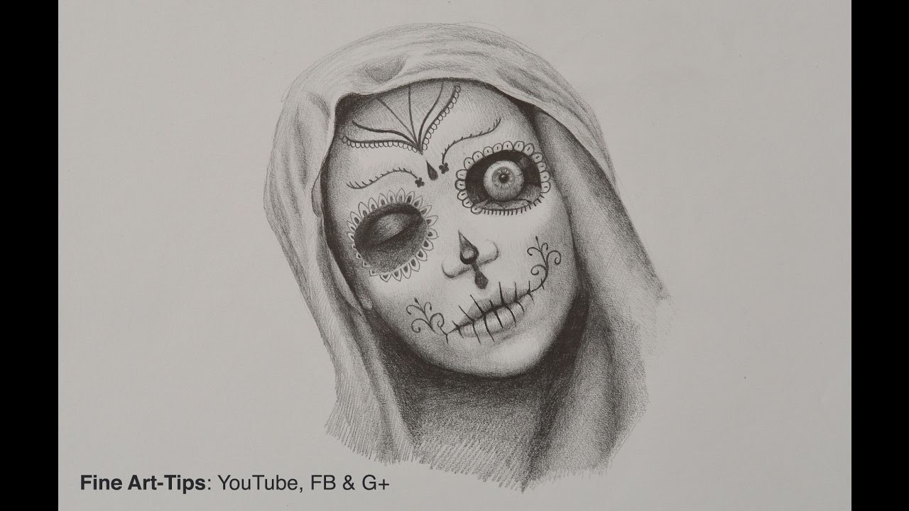 How to Draw a Catrina (Lady With Skull MakeUp) Halloween Special