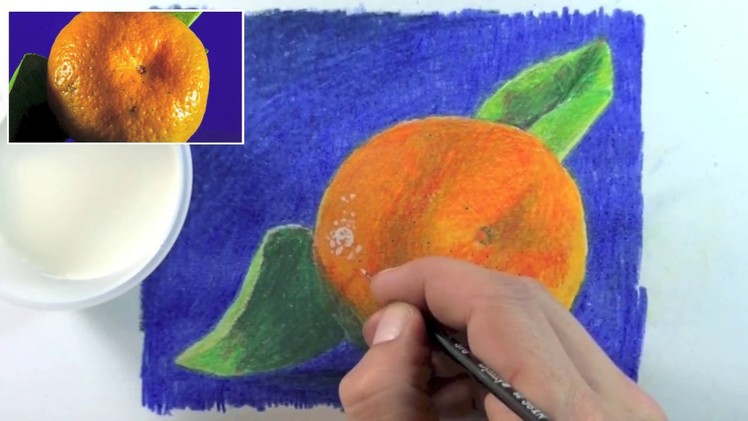 How to Draw a Shiny Orange  in Color Pencil