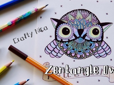 HOW TO DRAW AN OWL (Zentangle animals. Easy drawings for kids)