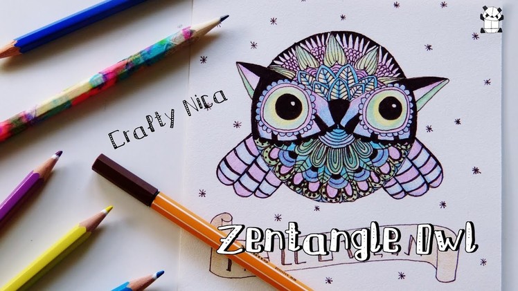 HOW TO DRAW AN OWL (Zentangle animals. Easy drawings for kids)