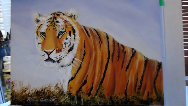 How to DRAW and PAINT a Tiger with Acrylic Paint Lesson 1 real time Transferring your drawing,