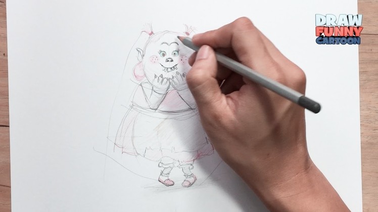 HOW TO DRAW BRIDGET FROM TROLLS MOVIE