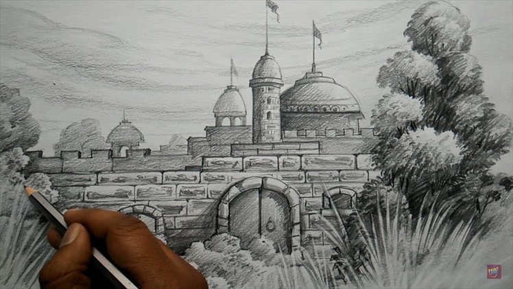 How to Draw FORT with PENCIL | Pencil Shading. 