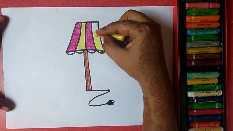 How to draw LAMP from alphabet "L" step by step very easily for kids