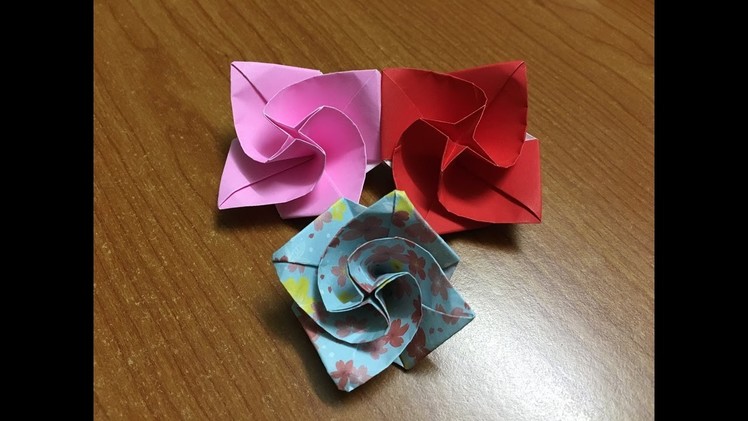 How to fold Origami Diamond Rose - Origami Flower Tutorial video