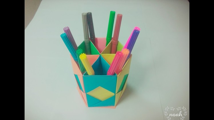 How To Make A Paper Pen Holder | Pen Stand | Paper Origami