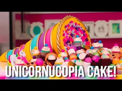 How To Make A Thanksgiving UNICORN CORNUCOPIA CAKE! A Bounty Of Cookies, Brownies And Cupcakes!
