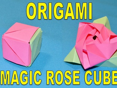 How To Make an Origami Magic Rose Cube. Paper Flower Rose. ORGANZA