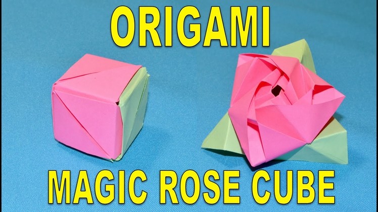 How To Make an Origami Magic Rose Cube. Paper Flower Rose. ORGANZA