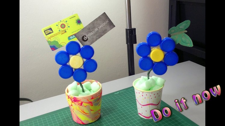 How to make flower out of bottle caps