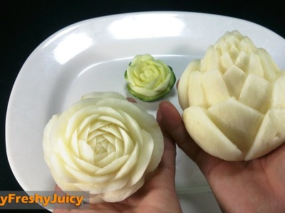 How To Make Jicama Lotus - Fruit Flower Carving & Designing Garnish