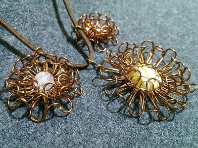 How to make wire chrysanthemum flower pendant