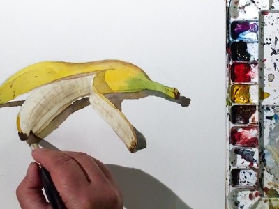 How to Paint a Peeled Banana in Watercolor