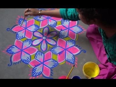 How to Paint Amazing Alpana With Dots. Rangoli Designs