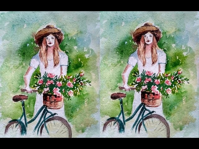 How to Paint Bicycle Basket Flowers with Lady |Paint with david |