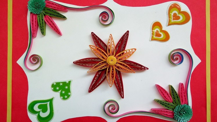 Quilling How to make cascading loops flower using a quilling comb for Quilling Greeting card designs