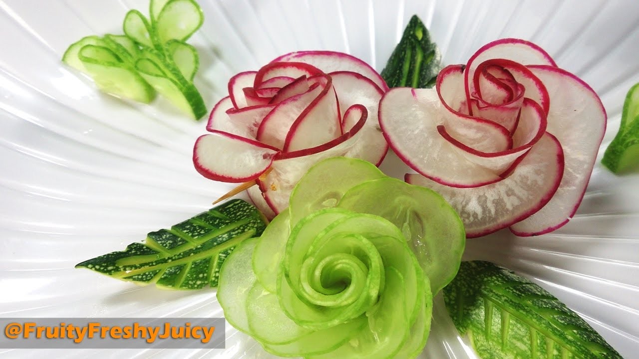 Red Radish Rose Carving Garnish How To Make Radish Flower