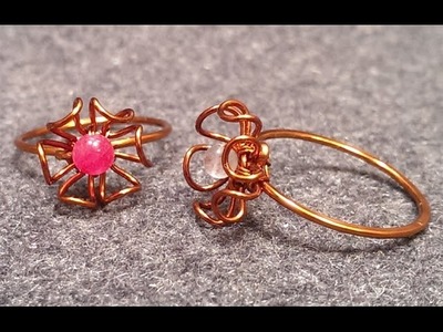 Tutorial small flower ring - How to make wire jewelery