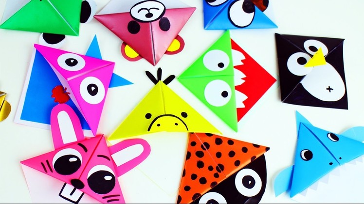 10 Easy Animal Origami Paper Corner Bookmarks - Easy Paper Crafts - 5 minutes craft