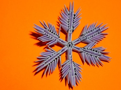 3D origami snowflake made of paper tutorial