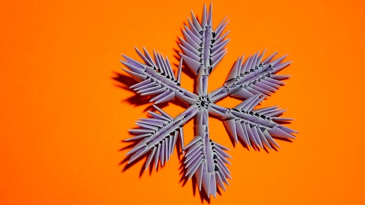 3D origami snowflake made of paper tutorial