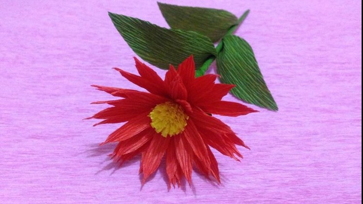 Beautiful Crepe Paper flowers - Flower Making of Crepe Paper - Paper Flower Tutorial