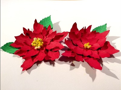 Christmas flower : Poinsettia : Paper flowers - Christmas decoration : Paper Craft