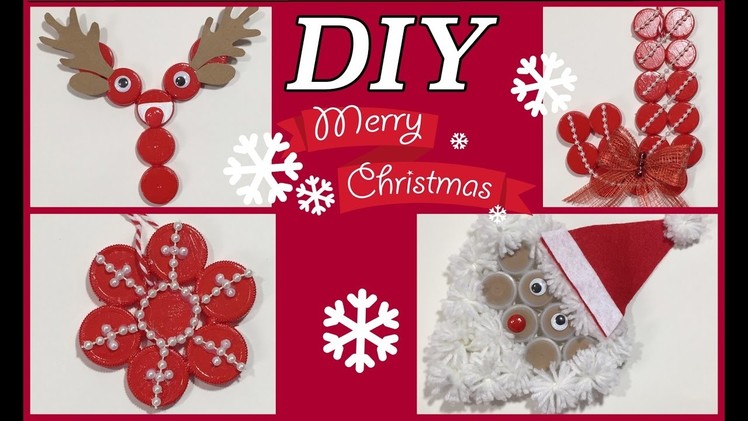 DIY Christmas Ornaments How To Recycled Water Bottle Caps  #45