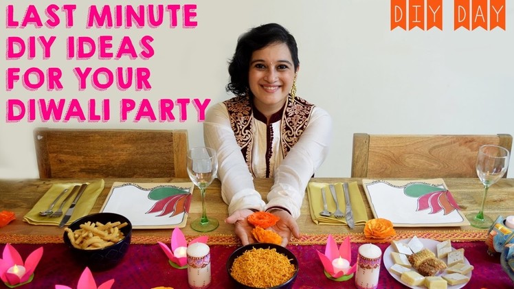 DIY Diwali Party Decor Ideas | Lotus Flower Diya, Mehendi Art Candles, Paper Marigold Flowers