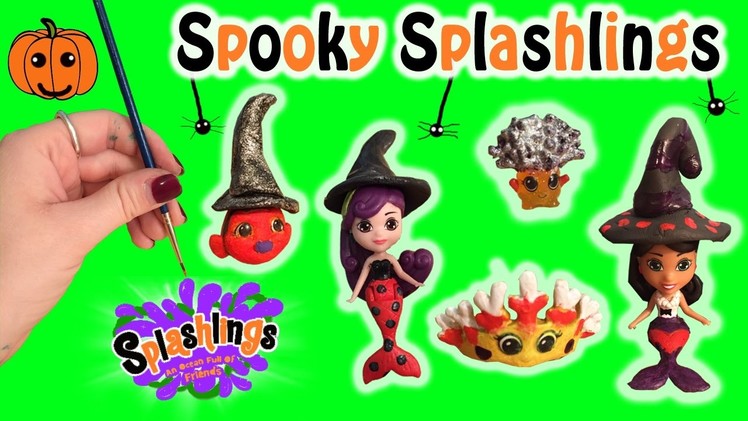 DIY Do It Yourself Custom Halloween Spooky Splashlings & Mermaids + Clay Witch Hats Art Craft