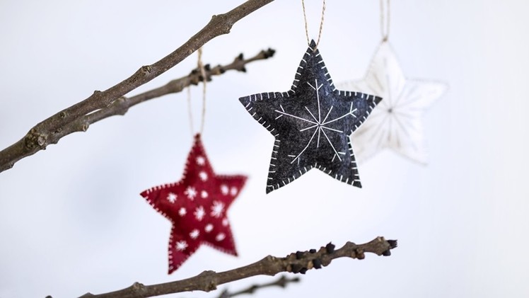 DIY: Embroidery on Christmas stars by Søstrene Grene