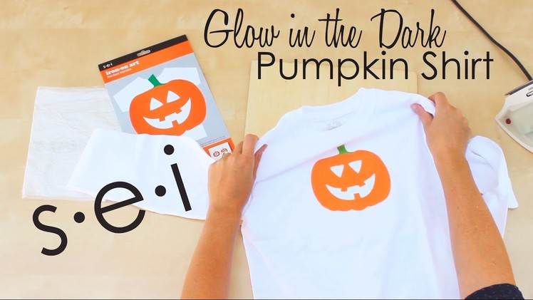 DIY Glow in the Dark Halloween Pumpkin Shirt: SEI Crafts