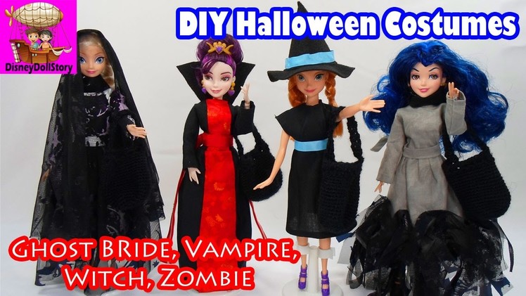 DIY Halloween Costumes Descendants Mal Evie Elsa Anna Ghost Bride Vampire Zombie Witch Disney