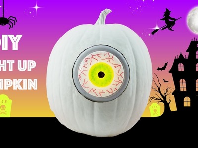 DIY Halloween Decoration Light Up Pumpkin Creepy Eyeball