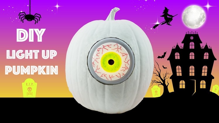 DIY Halloween Decoration Light Up Pumpkin Creepy Eyeball