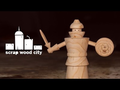 DIY pallet wood toy warrior on the lathe