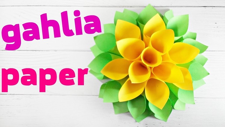 Giant gahlia paper flower tutorial easy for kids at home. Paper origami flowers decorations diy