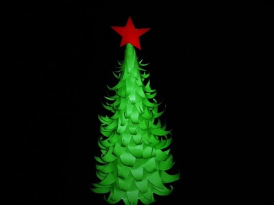 How to Make a 3D ORIGAMI CHRISTMAS TREE From Paper |PAPER CHRISTMAS TREE DECORATION TUTORIALS |